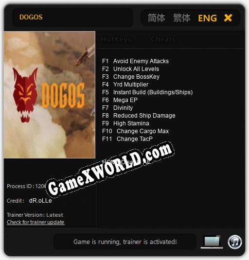 Трейнер для DOGOS [v1.0.6]