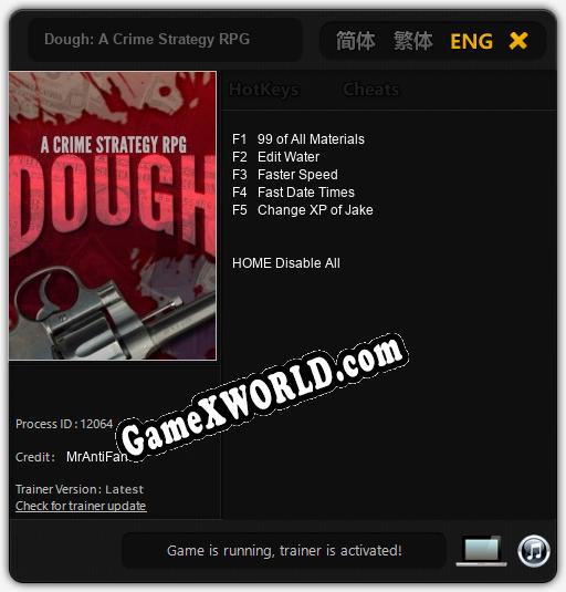 Dough: A Crime Strategy RPG: Трейнер +5 [v1.5]