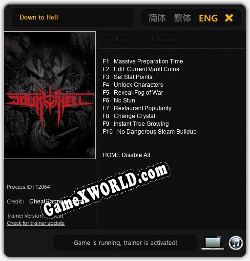 Down to Hell: Читы, Трейнер +10 [CheatHappens.com]