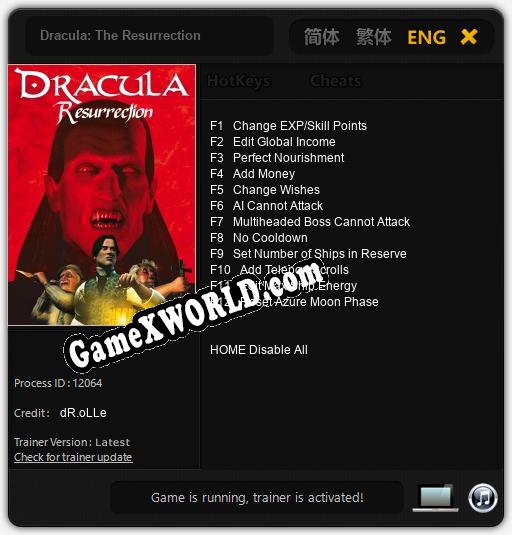 Dracula: The Resurrection: Читы, Трейнер +12 [dR.oLLe]