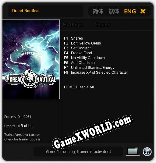 Трейнер для Dread Nautical [v1.0.8]