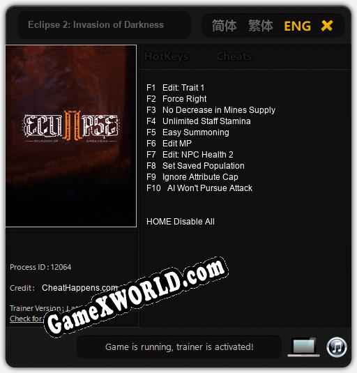 Eclipse 2: Invasion of Darkness: Читы, Трейнер +10 [CheatHappens.com]