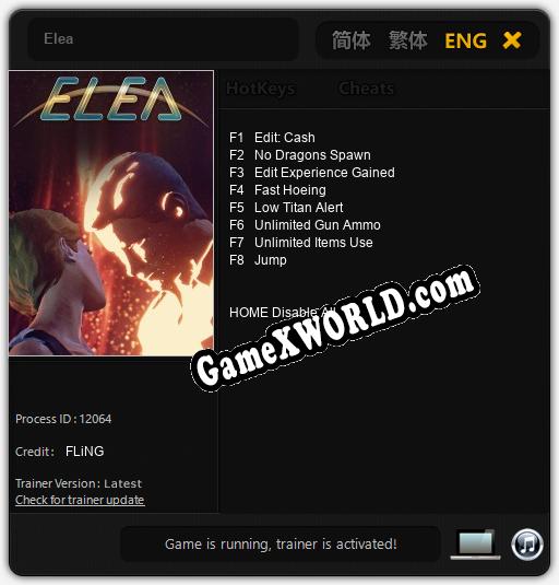 Трейнер для Elea [v1.0.8]
