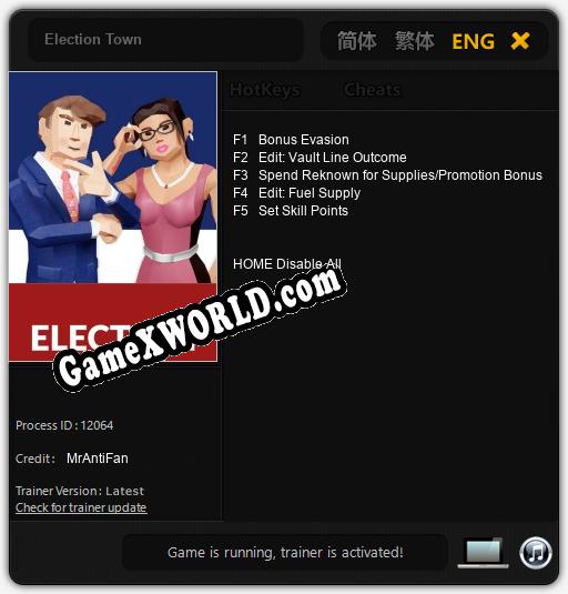 Election Town: Трейнер +5 [v1.4]