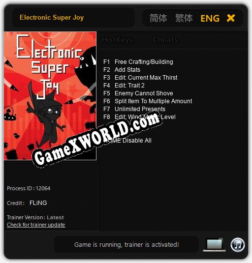 Electronic Super Joy: ТРЕЙНЕР И ЧИТЫ (V1.0.46)