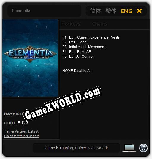 Трейнер для Elementia [v1.0.8]