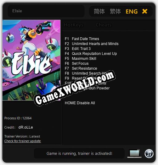 Elsie: Трейнер +11 [v1.8]