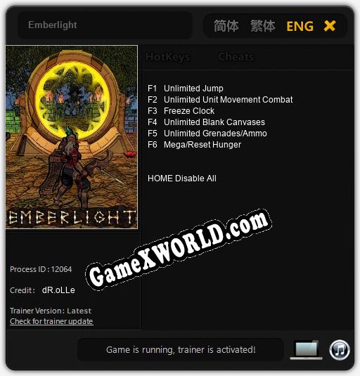 Трейнер для Emberlight [v1.0.4]