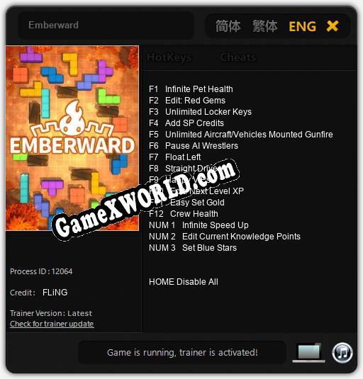 Трейнер для Emberward [v1.0.9]