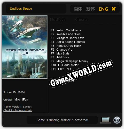 Endless Space: Читы, Трейнер +11 [MrAntiFan]