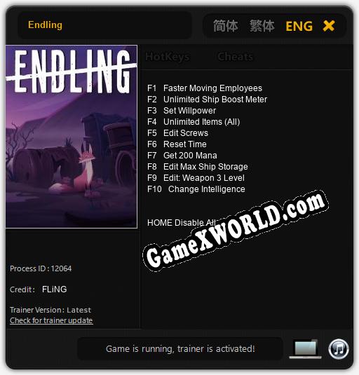 Endling: Трейнер +10 [v1.6]