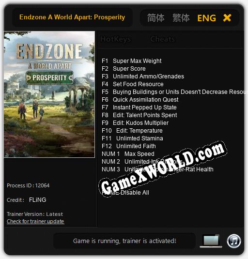 Endzone A World Apart: Prosperity: Читы, Трейнер +15 [FLiNG]