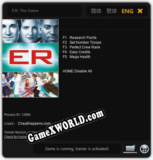 ER: The Game: Трейнер +12 [v1.4]