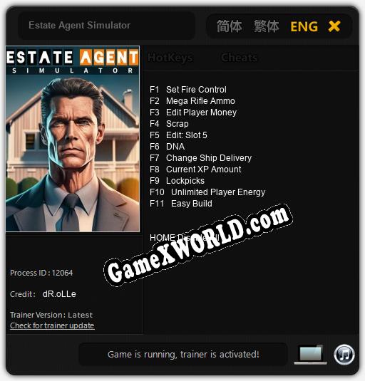 Трейнер для Estate Agent Simulator [v1.0.9]