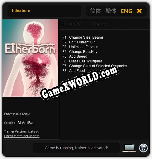 Трейнер для Etherborn [v1.0.5]