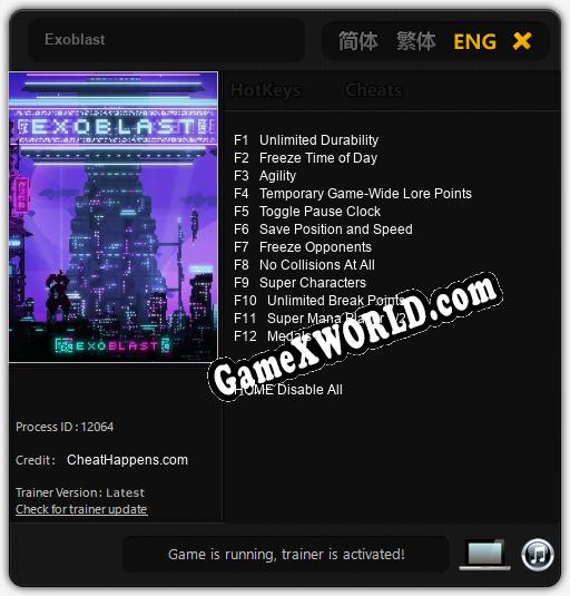 Exoblast: Читы, Трейнер +12 [CheatHappens.com]