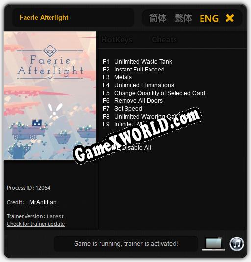 Faerie Afterlight: ТРЕЙНЕР И ЧИТЫ (V1.0.59)