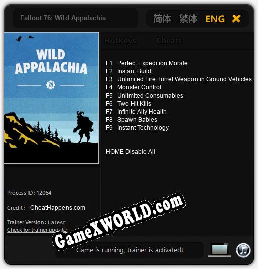 Fallout 76 Wild Appalachia: Читы, Трейнер +15 [CheatHappens.com]