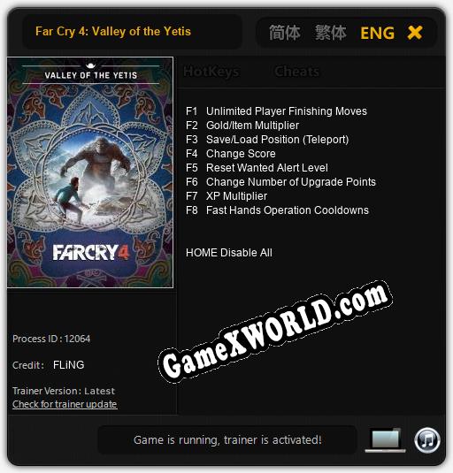 Far Cry 4: Valley of the Yetis: Читы, Трейнер +8 [FLiNG]