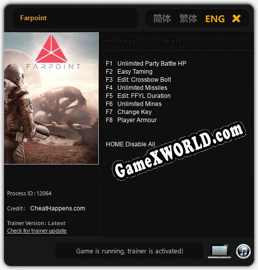 Трейнер для Farpoint [v1.0.9]