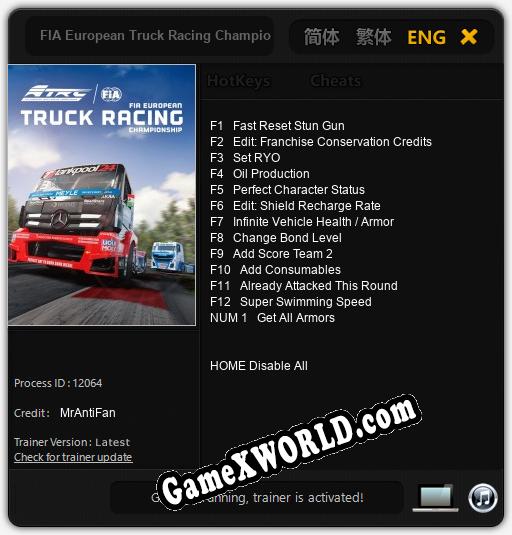 FIA European Truck Racing Championship: Читы, Трейнер +13 [MrAntiFan]