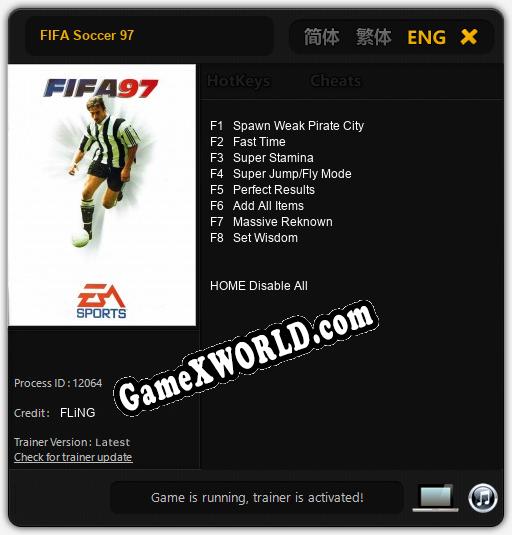 FIFA Soccer 97: Читы, Трейнер +8 [FLiNG]