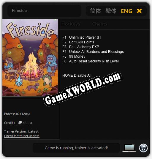 Fireside: Читы, Трейнер +6 [dR.oLLe]