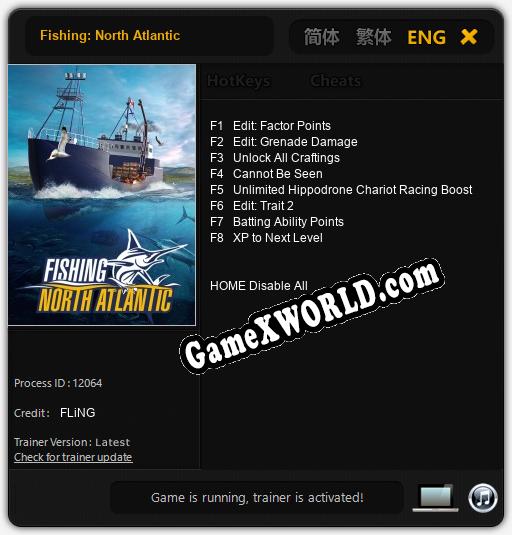 Трейнер для Fishing: North Atlantic [v1.0.7]