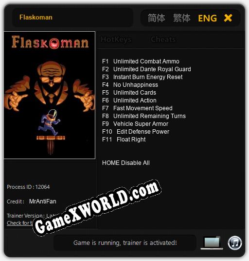 Flaskoman: Трейнер +11 [v1.5]