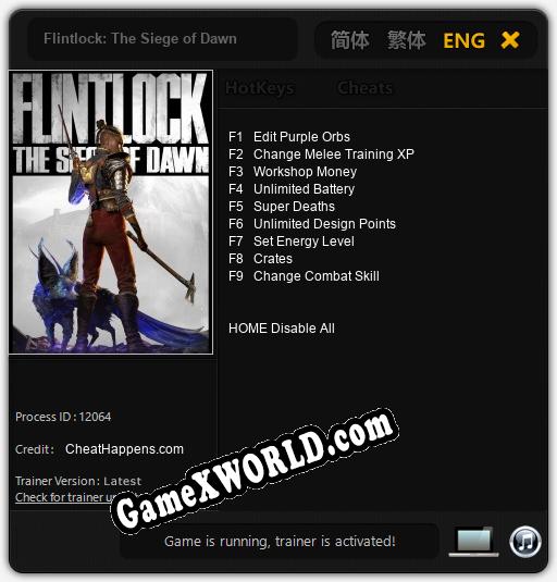 Flintlock: The Siege of Dawn: ТРЕЙНЕР И ЧИТЫ (V1.0.25)