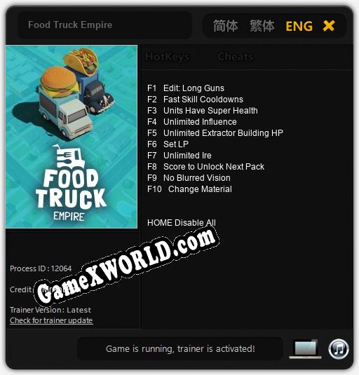 Трейнер для Food Truck Empire [v1.0.2]