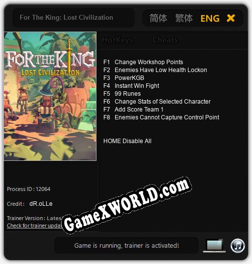 For The King: Lost Civilization: ТРЕЙНЕР И ЧИТЫ (V1.0.50)