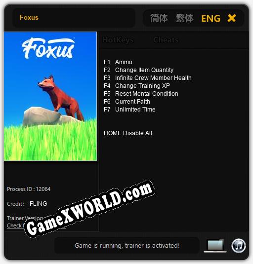 Трейнер для Foxus [v1.0.5]