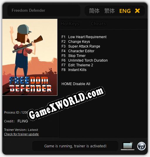 Трейнер для Freedom Defender [v1.0.9]