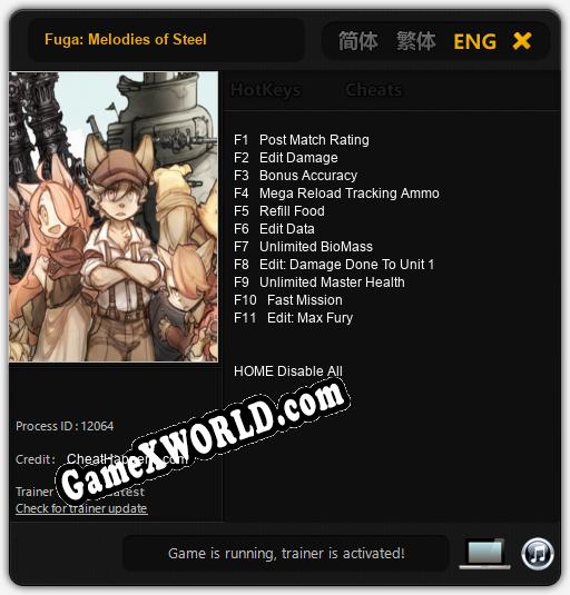 Fuga: Melodies of Steel: Трейнер +11 [v1.5]