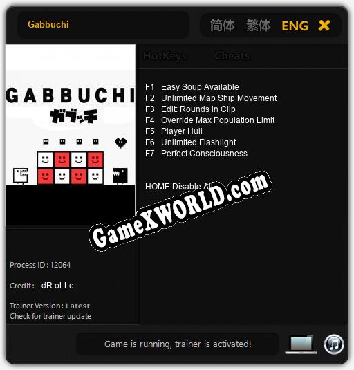Gabbuchi: Трейнер +7 [v1.9]