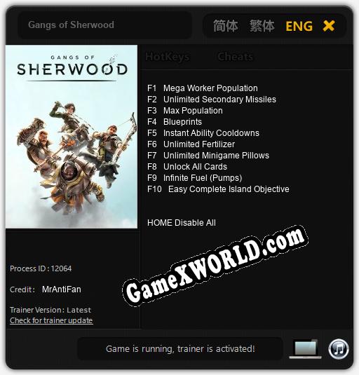 Gangs of Sherwood: Трейнер +10 [v1.1]