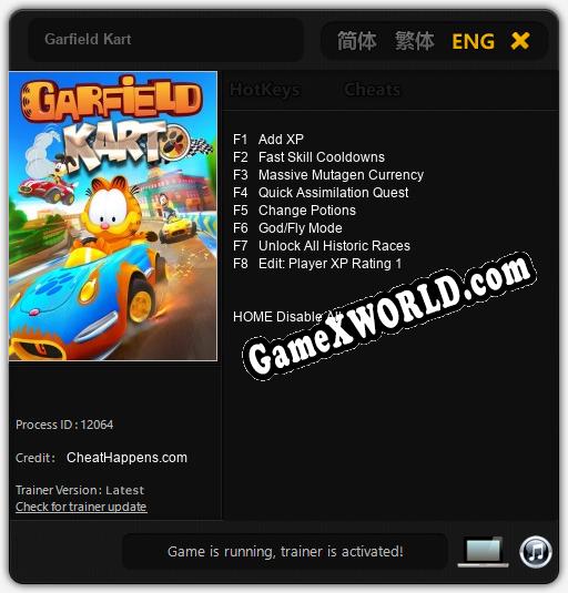 Garfield Kart: Читы, Трейнер +9 [dR.oLLe]