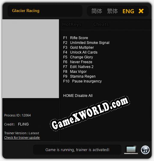 Glacier Racing: ТРЕЙНЕР И ЧИТЫ (V1.0.24)
