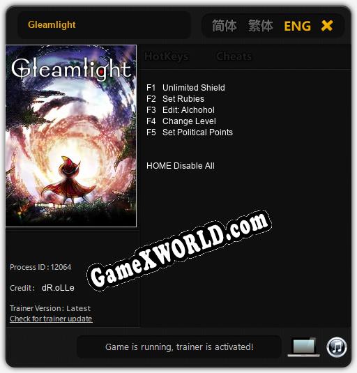 Gleamlight: Читы, Трейнер +5 [dR.oLLe]