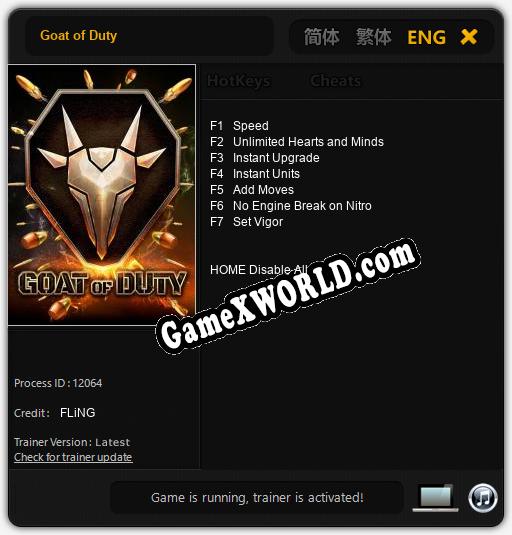 Goat of Duty: Трейнер +7 [v1.2]