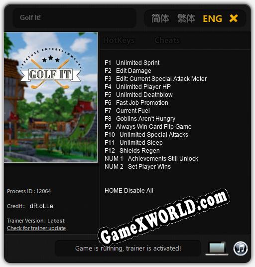 Трейнер для Golf It! [v1.0.9]
