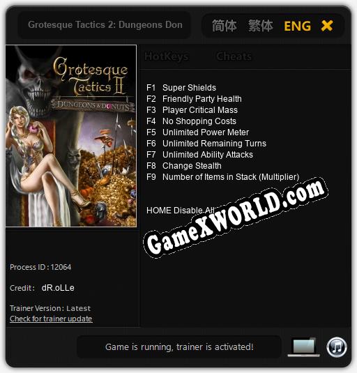 Grotesque Tactics 2: Dungeons Donuts: Трейнер +9 [v1.6]