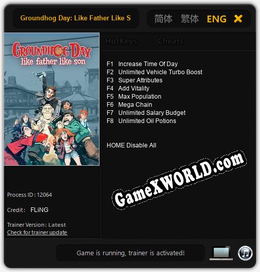 Трейнер для Groundhog Day: Like Father Like Son [v1.0.9]