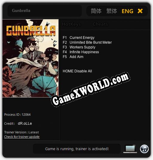 Gunbrella: Трейнер +5 [v1.3]