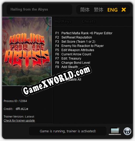 Hailing from the Abyss: Трейнер +9 [v1.9]