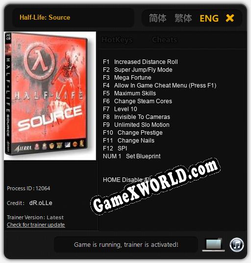 Трейнер для Half-Life: Source [v1.0.3]