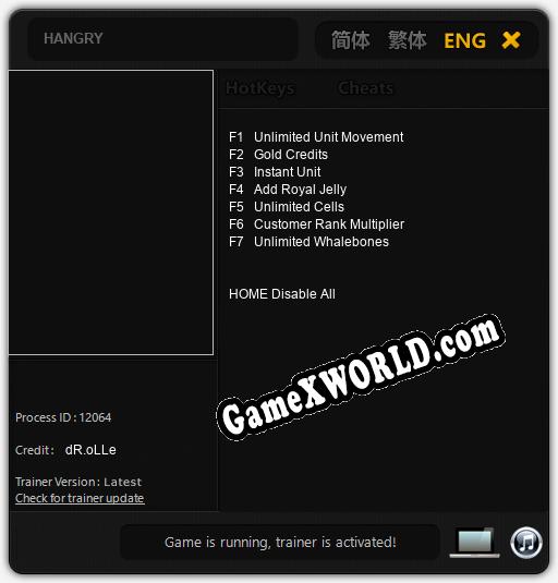 Трейнер для HANGRY [v1.0.5]