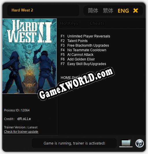 Трейнер для Hard West 2 [v1.0.3]