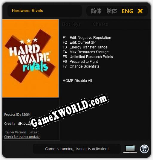 Трейнер для Hardware: Rivals [v1.0.1]